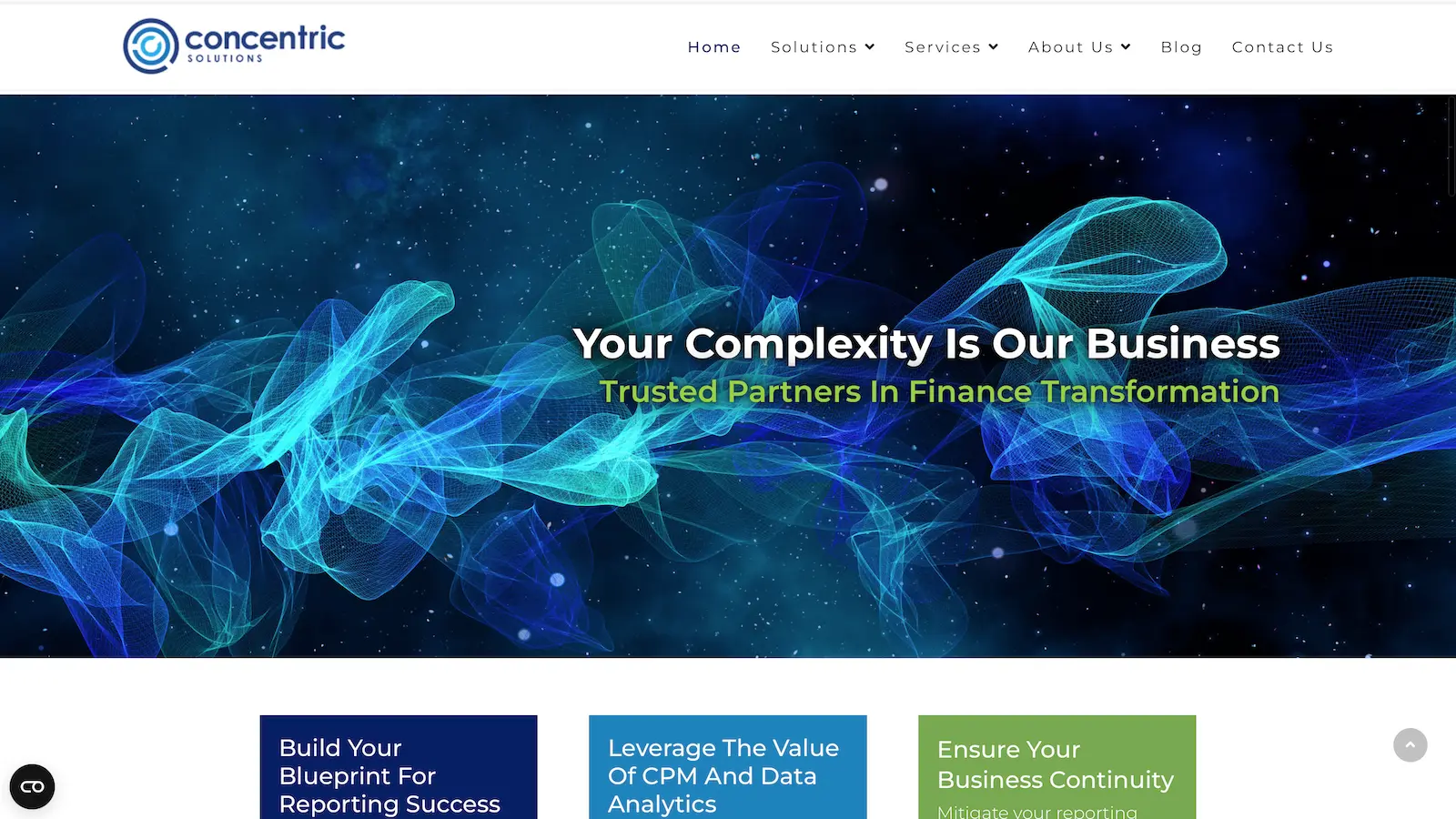 concentric solutions homepage screenshot