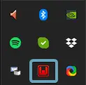 Wamp icon on the desktop Task bar.